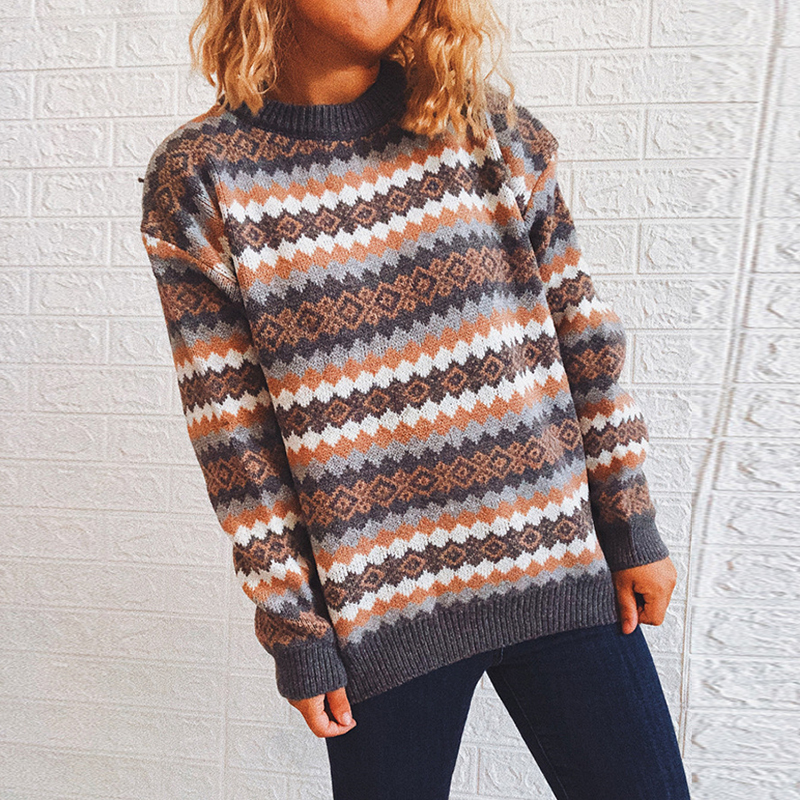 Fairman Island Vintage Crew Neck Long Sleeve Sweater-ABOXUN