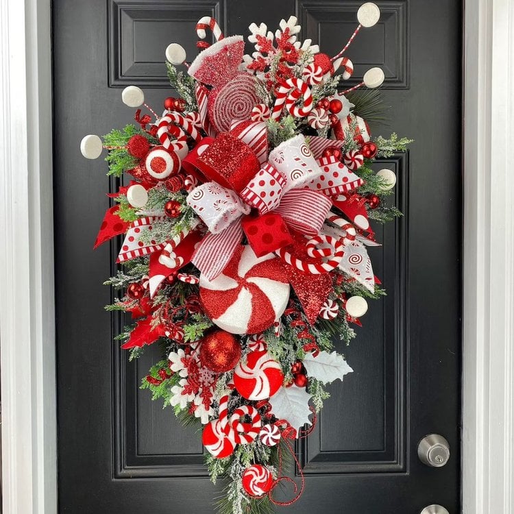 Last Day 70% OFF🍭Candy Cane Christmas Wreath🍭-ABOXUN