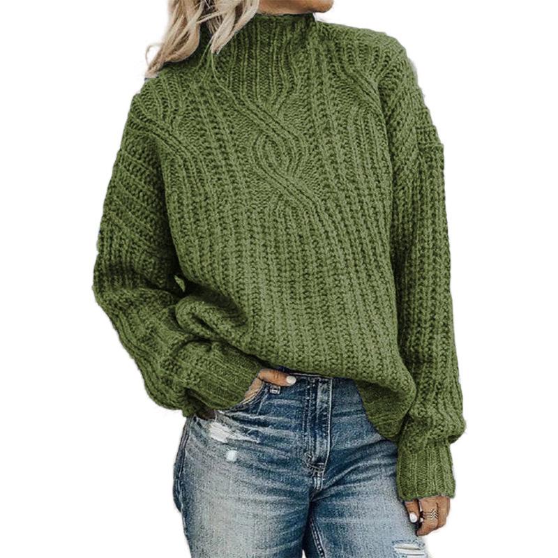 Casual Turtul Neck Twist Sweater-ABOXUN
