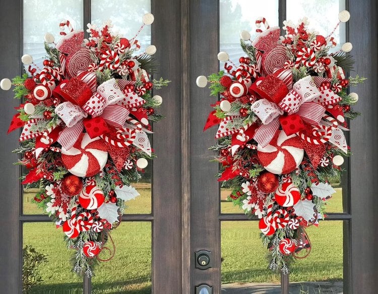 Last Day 70% OFF🍭Candy Cane Christmas Wreath🍭-ABOXUN