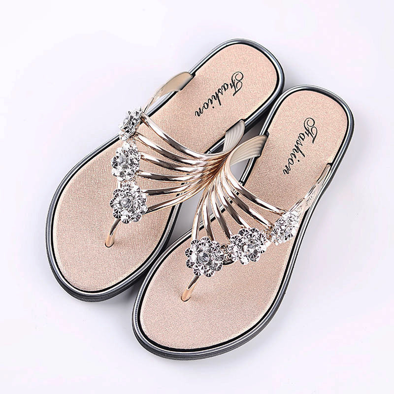 2022 summer new flat bottom women's casual flip flops-ABOXUN