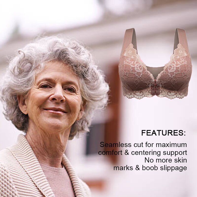 🔥HOT SALE🔥BRA FOR OLDER WOMEN FRONT CLOSURE 5D SHAPING PUSH UP SEAMLESS NO TRACE BEAUTY BACK SPORTS COMFY BRA