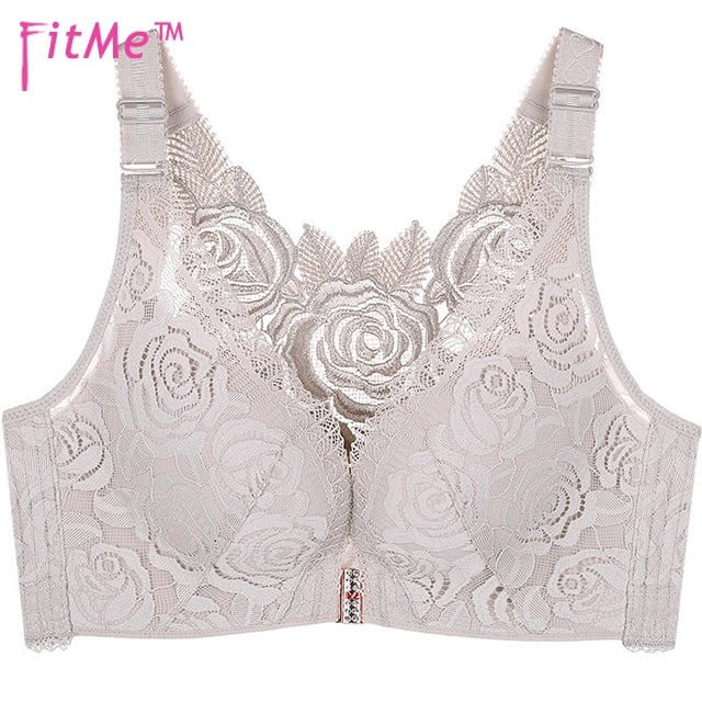 🎁Last Day 70% OFF🎁-- FitMe Rose Embroidery Front Closure Wirefree Bra