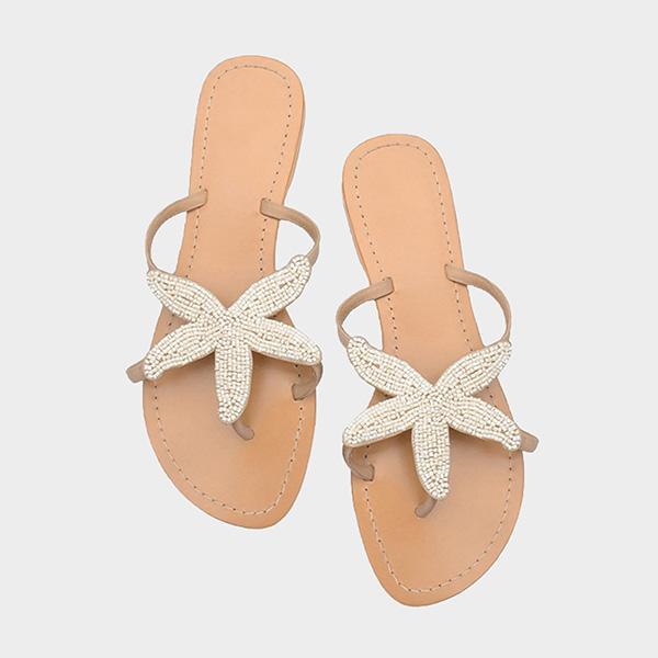 Women Starfish Beach Flat Sandals-ABOXUN