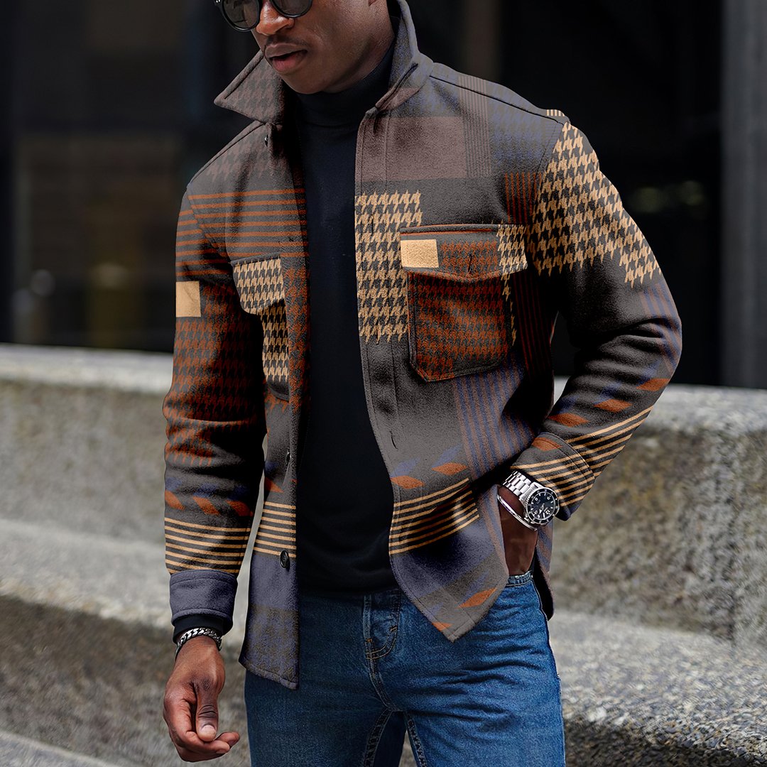 LONG-SLEEVED CASUAL WOOLEN MEN'S JACKET-ABOXUN