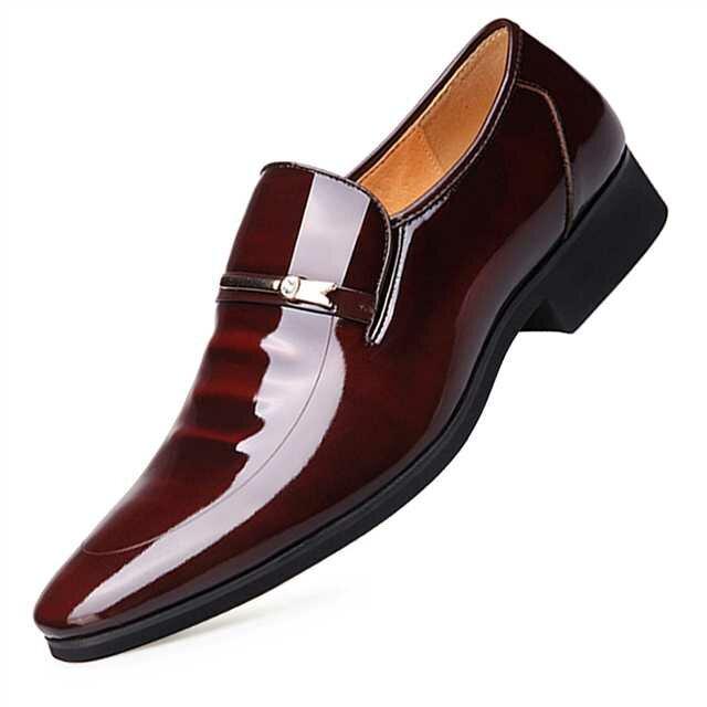 Men Microfiber Leather Hole Breathable Casual Formal Dress Shoes-ABOXUN