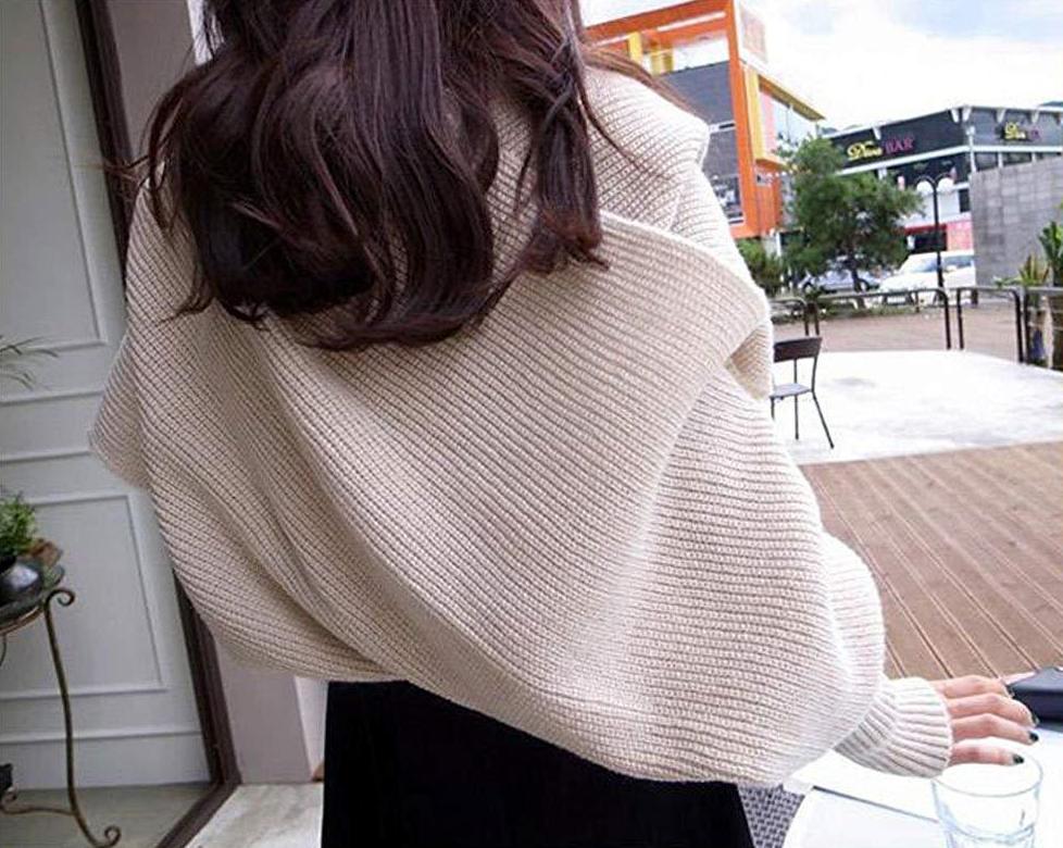 Trendy Knitted Sweater-Scarf With Sleeves-ABOXUN