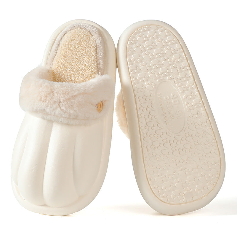 EVA Detachable Cotton Slippers Thick Bottom Fleece Warm And Waterproof-ABOXUN