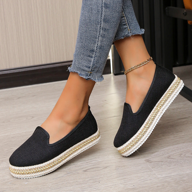 Vintage Roman Style Bubble Soles Slip On Shoes-ABOXUN