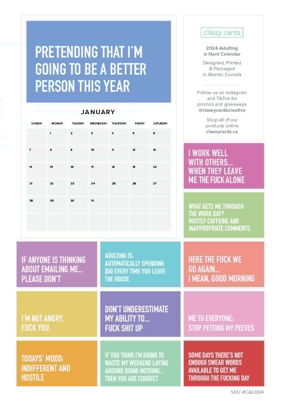 2024 Calendar Adulting Is Hard