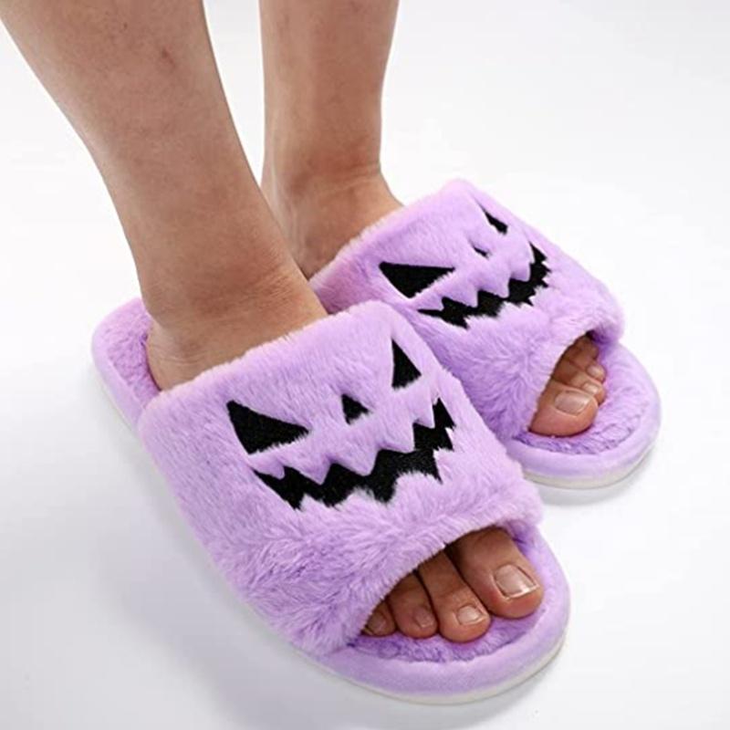 Christmas winter warm cotton home plush slippers-ABOXUN
