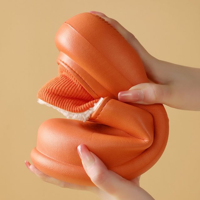 Women's Winter Thick Warm High-heeled Fur Slippers-ABOXUN