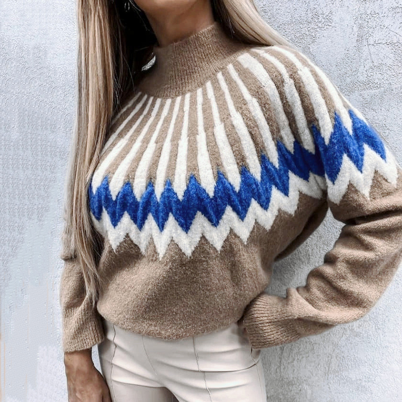 Vintage Diamond Knit Casual Loose Sweater-ABOXUN