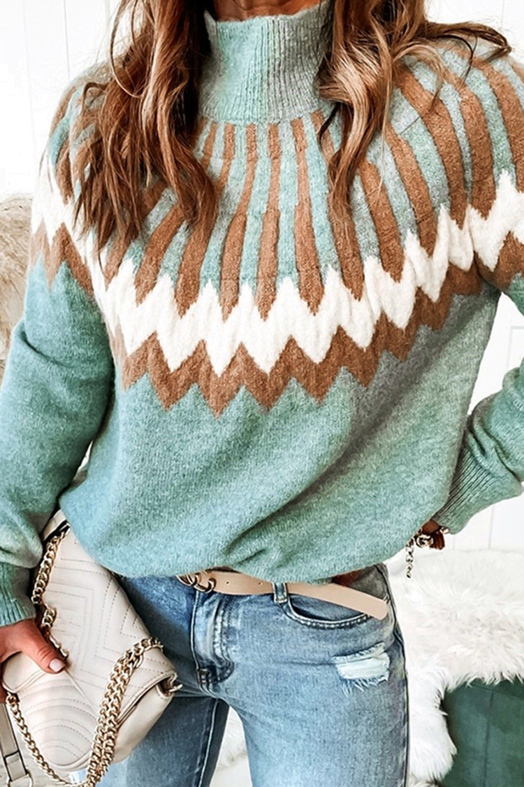 Vintage Diamond Knit Casual Loose Sweater-ABOXUN