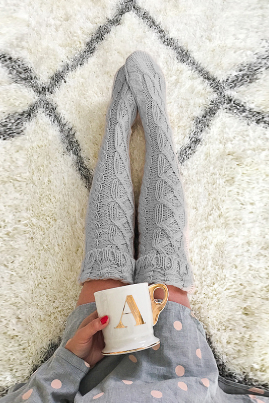 Mid Length Over The Knee Pile Wool Socks-ABOXUN