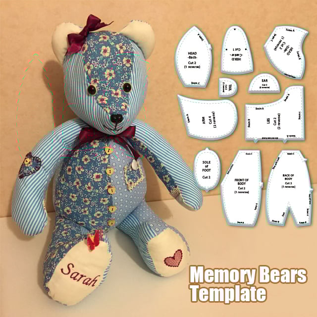 🔥🎄Memory Bear Template Ruler Set(10 PCS) - With Instructions