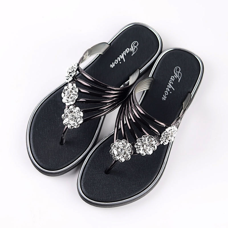 2022 summer new flat bottom women's casual flip flops-ABOXUN