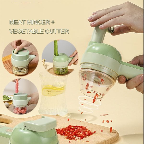 4 In 1 Handheld Electric Vegetable Cutter Set-ABOXUN