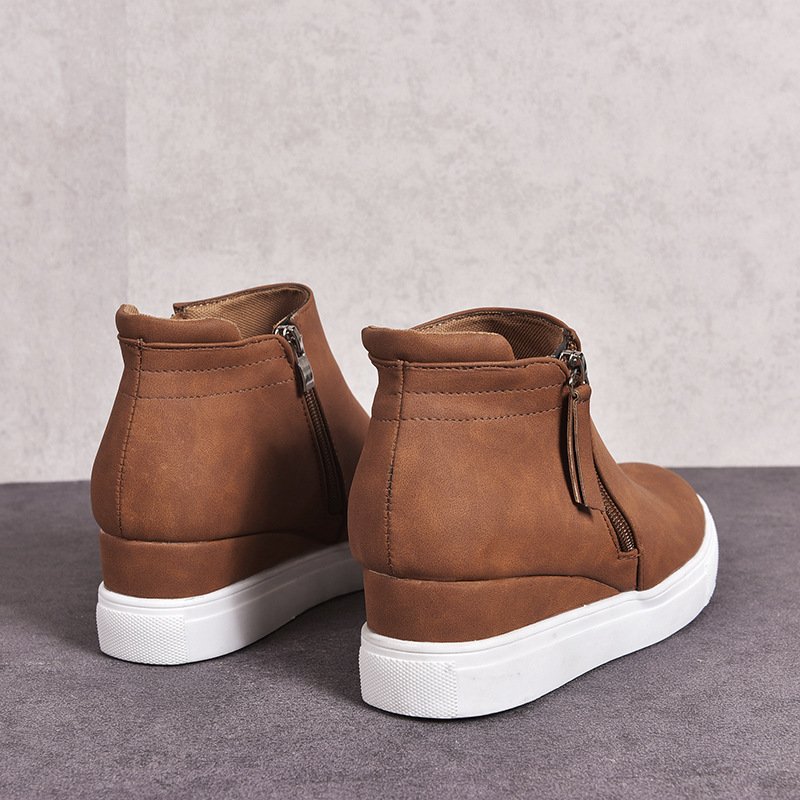 Grishay 2022 New Zipper Wedge Heel Women's Boots-ABOXUN