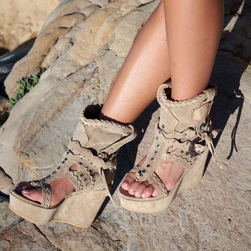Women's Holiday Handmade Wedge Sandals-ABOXUN