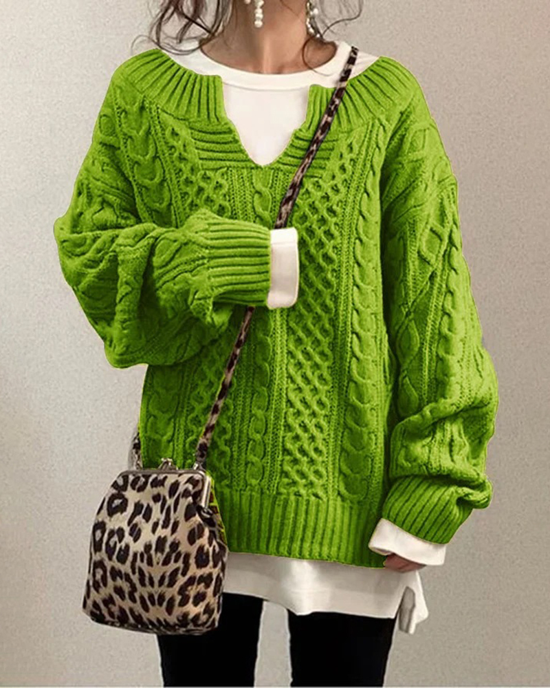 Casual Knit Sweater-ABOXUN