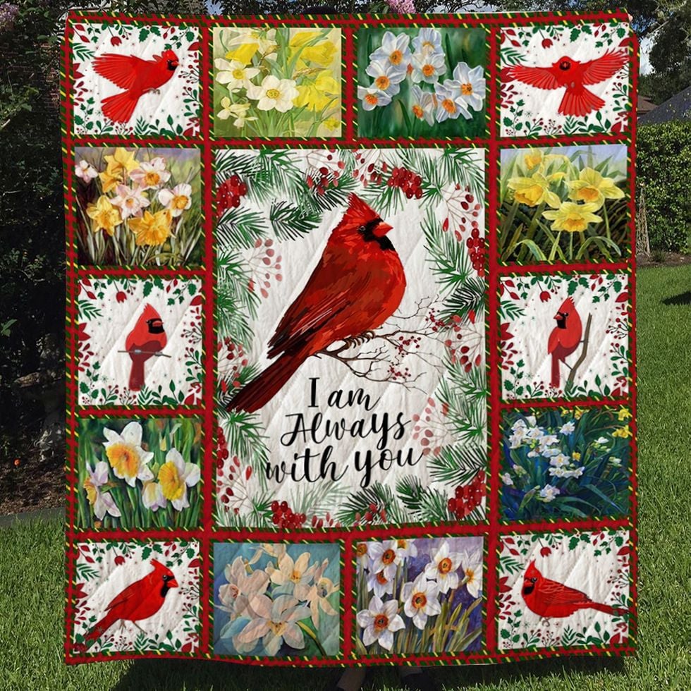 🎁Always With You - Blanket Gift- Cardinals And Daffodils - Revival, Rebirth, Hope, Joy, Resilience, Good luck, Prosperity, Memories, and Forgiveness (49% OFF TODAY)-ABOXUN