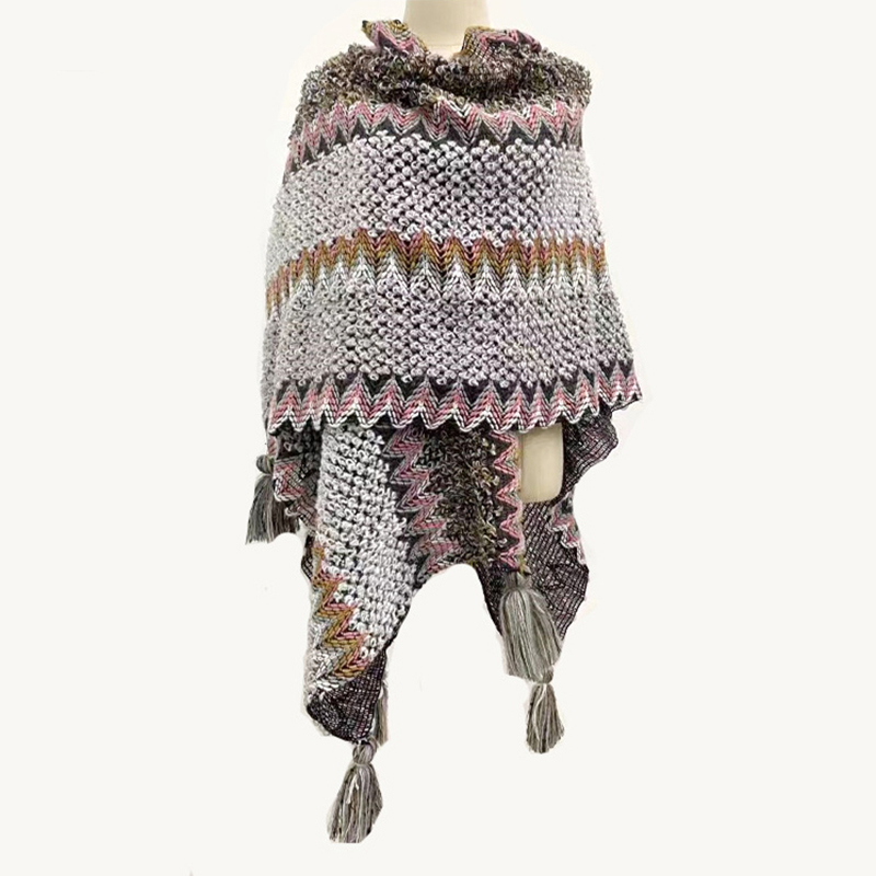 Vintage Ethnic Gradient Striped Shawl-ABOXUN