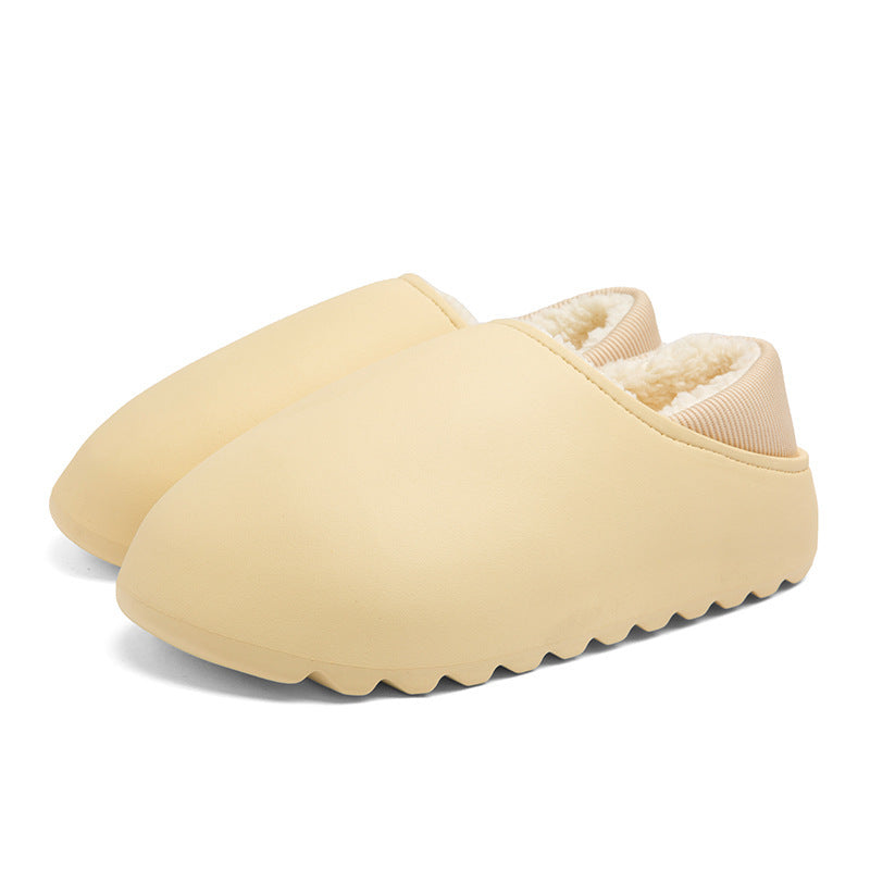 Waterproof Slippers Home Warm Fleece Cotton Shoes-ABOXUN