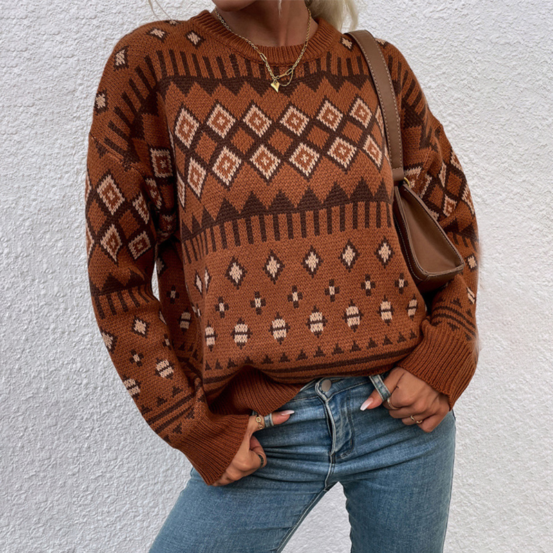 Vintage Totem Long Sleeve Sweater-ABOXUN