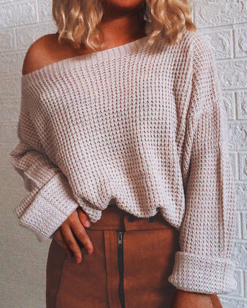 Puls Size Casual Loose Sweater-ABOXUN