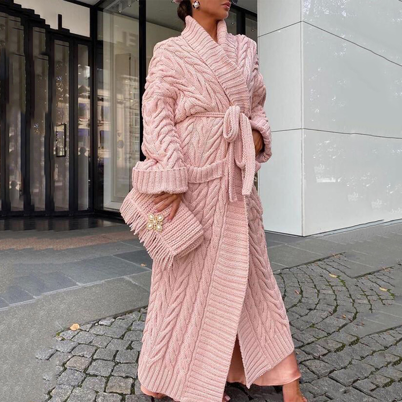 Fashion Loose Twist Knit Cardigan-ABOXUN