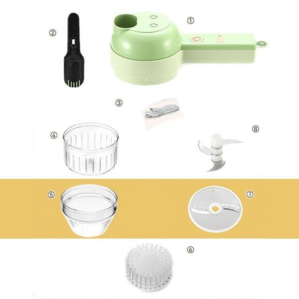 4 In 1 Handheld Electric Vegetable Cutter Set-ABOXUN