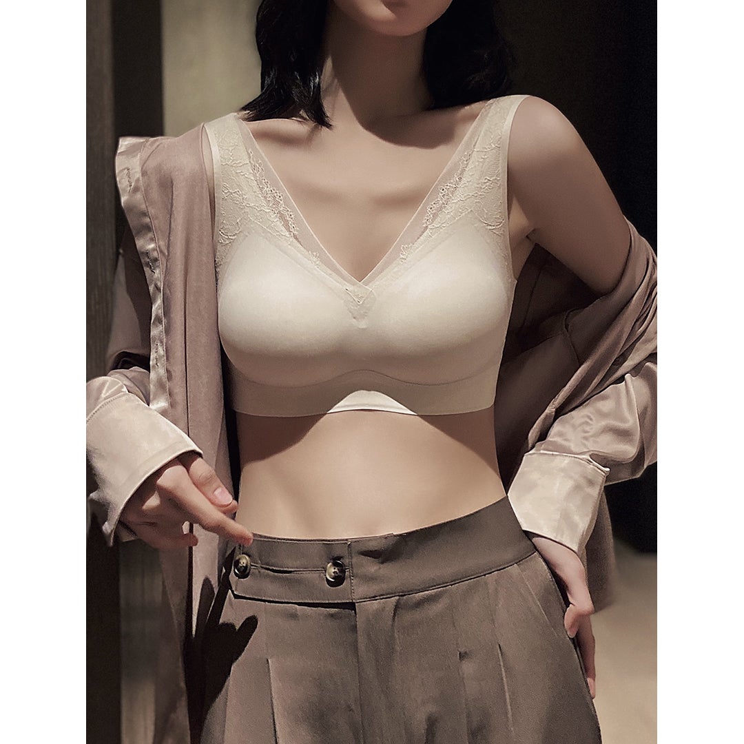 Lace Seamless With Clasp Bralette-ABOXUN