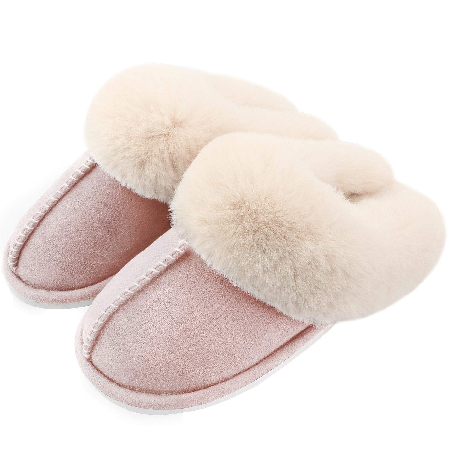 Ladies Fluffy Lined Warm Non Slip Slippers-ABOXUN