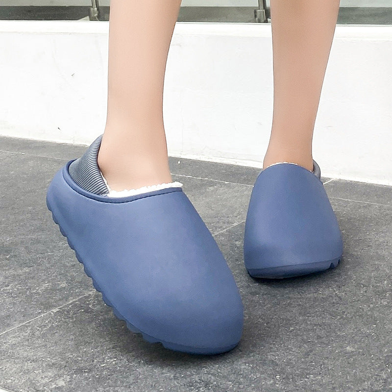 Waterproof Slippers Home Warm Fleece Cotton Shoes-ABOXUN