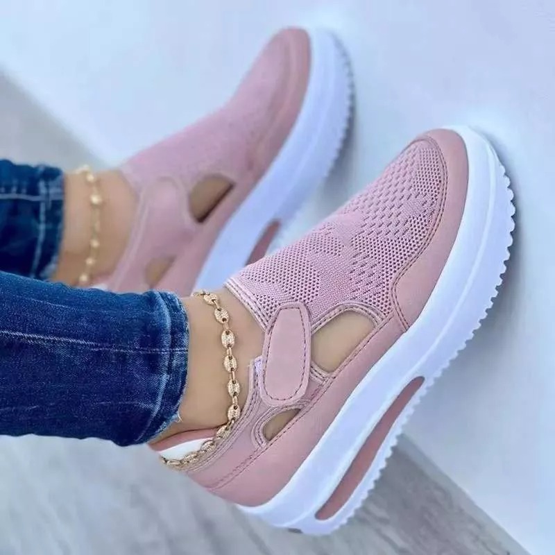 women's Flat Breathable Velcro Casual Mesh arch support Shoes-ABOXUN