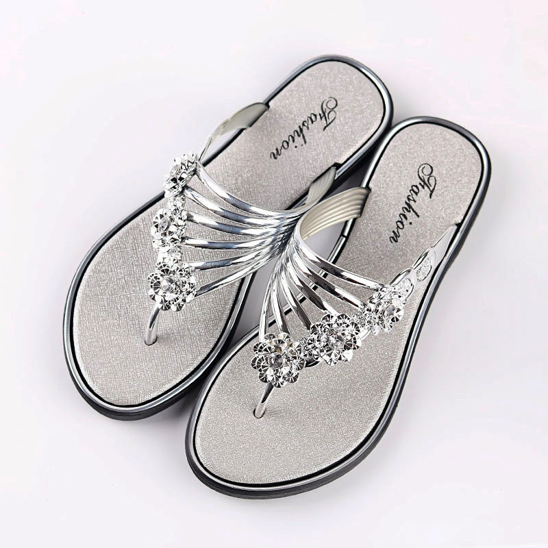 2022 summer new flat bottom women's casual flip flops-ABOXUN