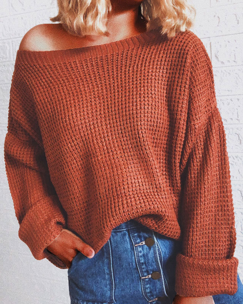 Puls Size Casual Loose Sweater-ABOXUN