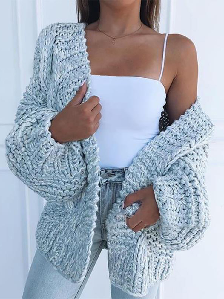 Casual Cardigan Warm Mohair Sweater Cardigan-ABOXUN