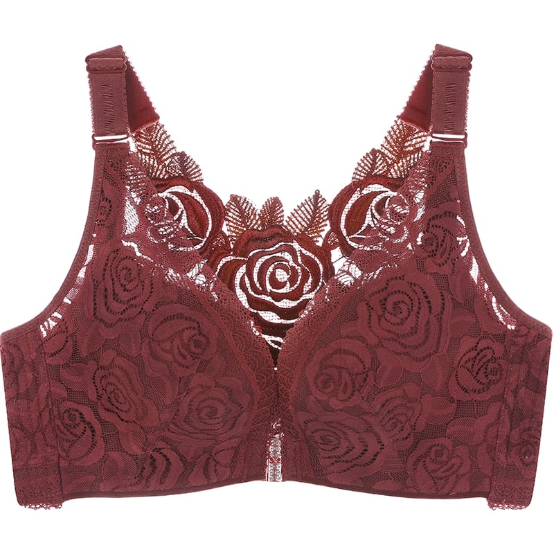 🎁Last Day 70% OFF🎁-- FitMe Rose Embroidery Front Closure Wirefree Bra