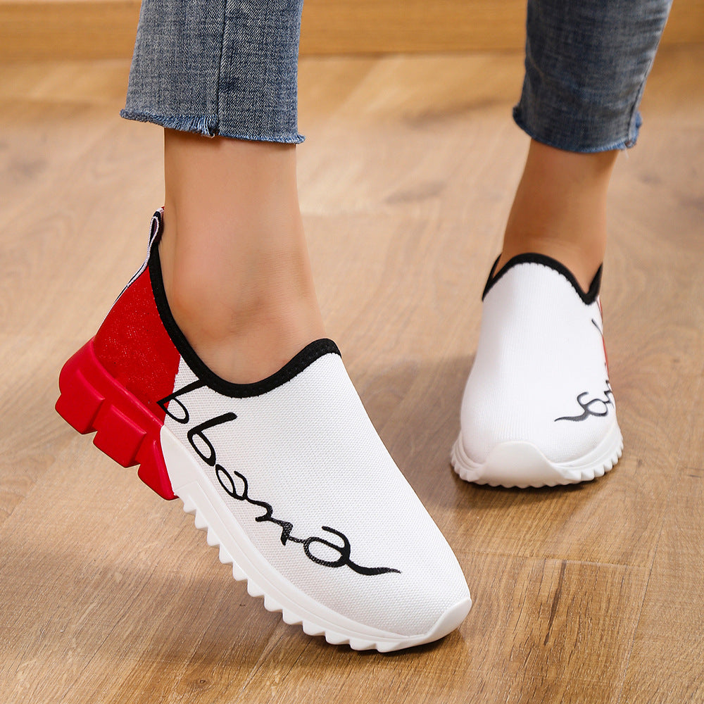 2022 New Solid Color Breathable Mesh Casual Ladies Sneakers-ABOXUN