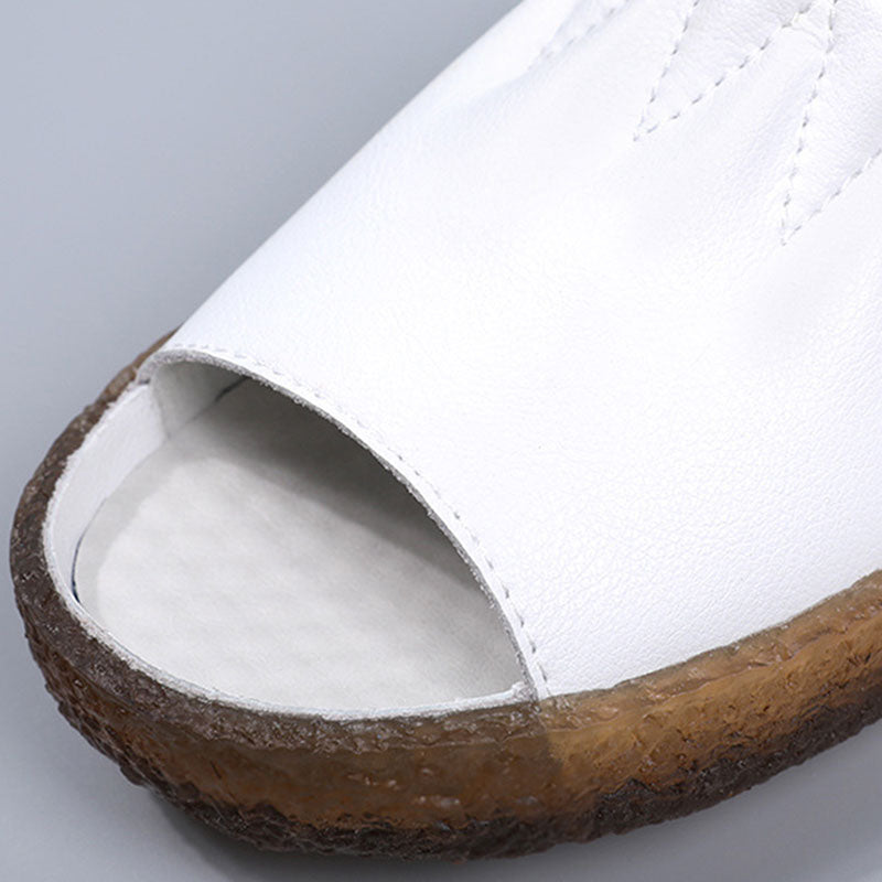 Ladies Summer Fish Mouth Soft Sole Slippers-ABOXUN