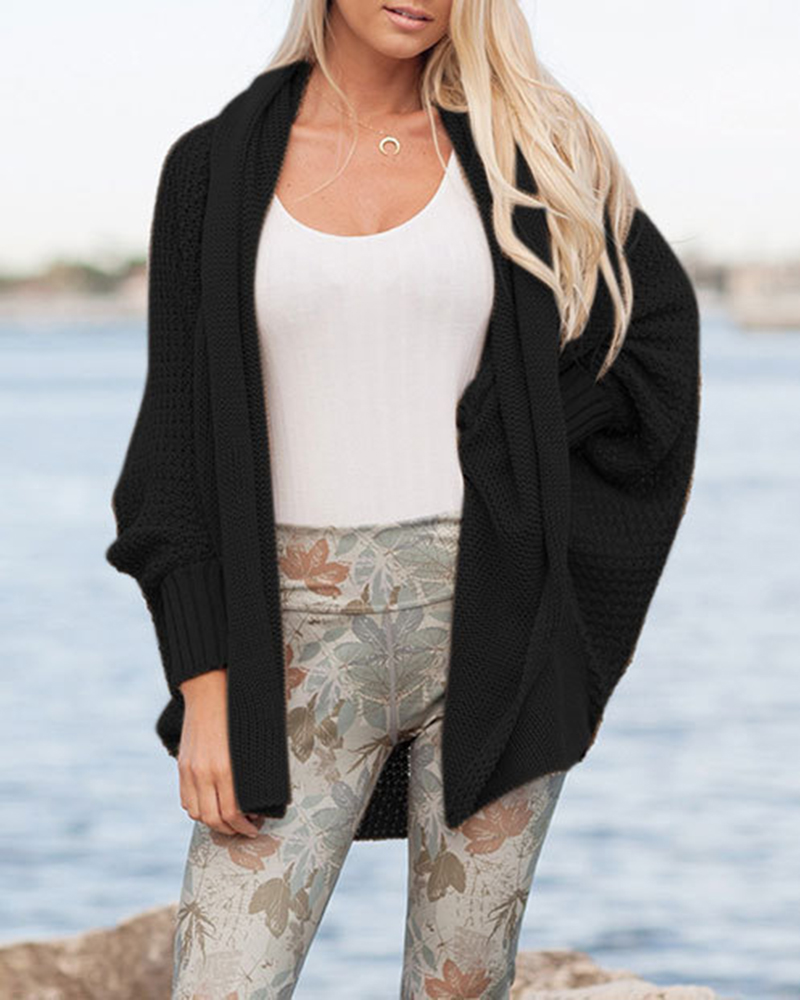 Bat Sleeve Cardigan Sweater Coat-ABOXUN