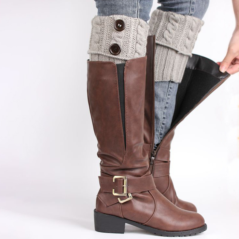 Casual Solid Color Knitted Socks-ABOXUN