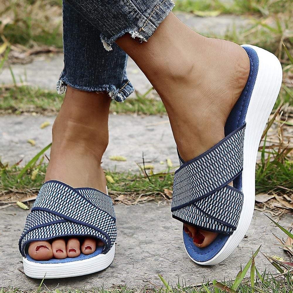 Women Stretch Cross Slide Sandals-ABOXUN