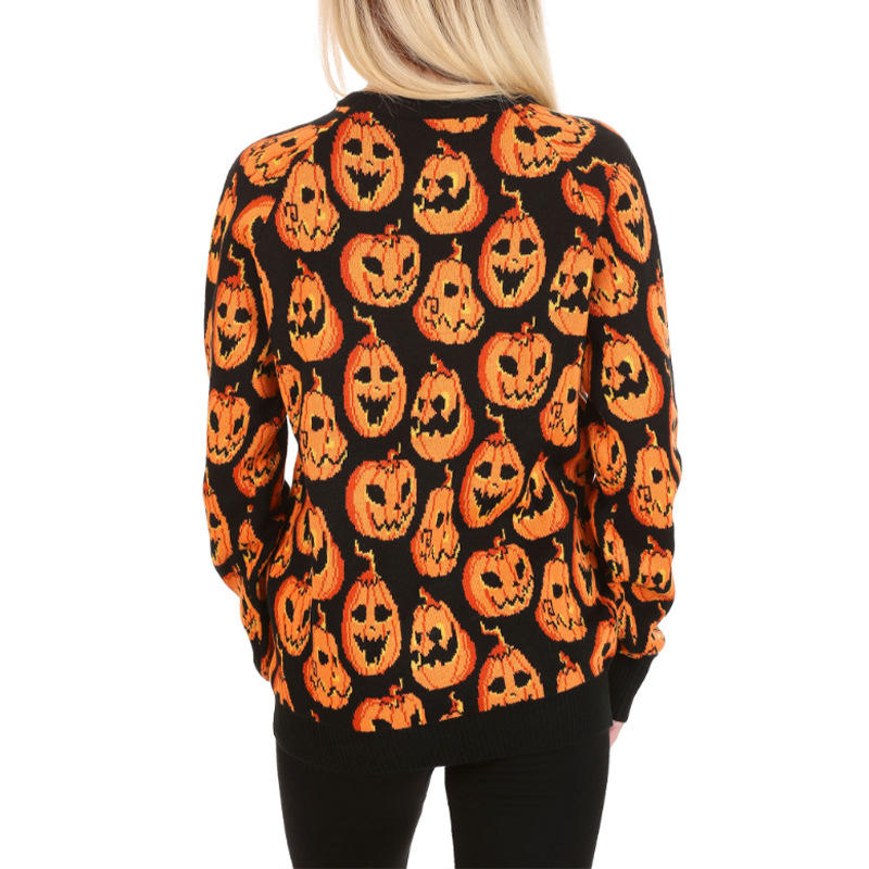 Halloween Crew Neck Loose Sweater-ABOXUN