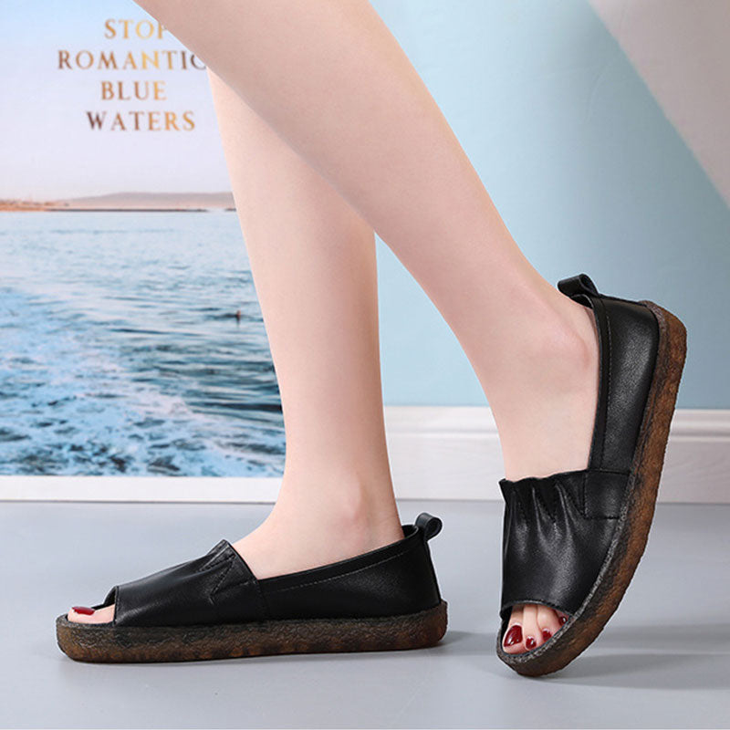 Ladies Summer Fish Mouth Soft Sole Slippers-ABOXUN