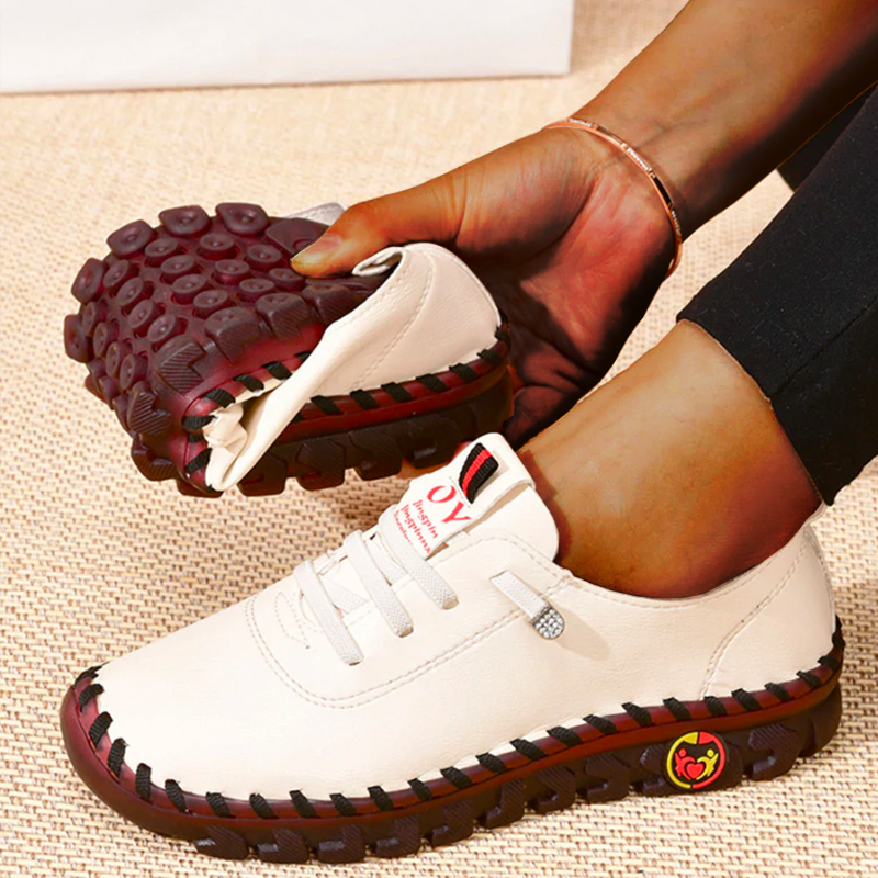 Platform Loafers  Casual Shoes Leather Flats Comfortable Slip on Mom Shoe Oxfords-ABOXUN