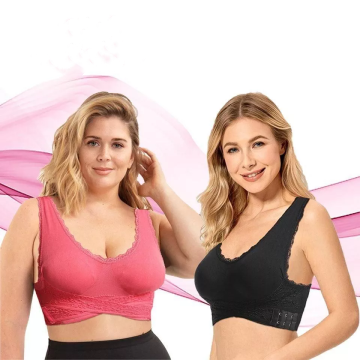 Seamless Lift Bra with Front Cross Side Buckle