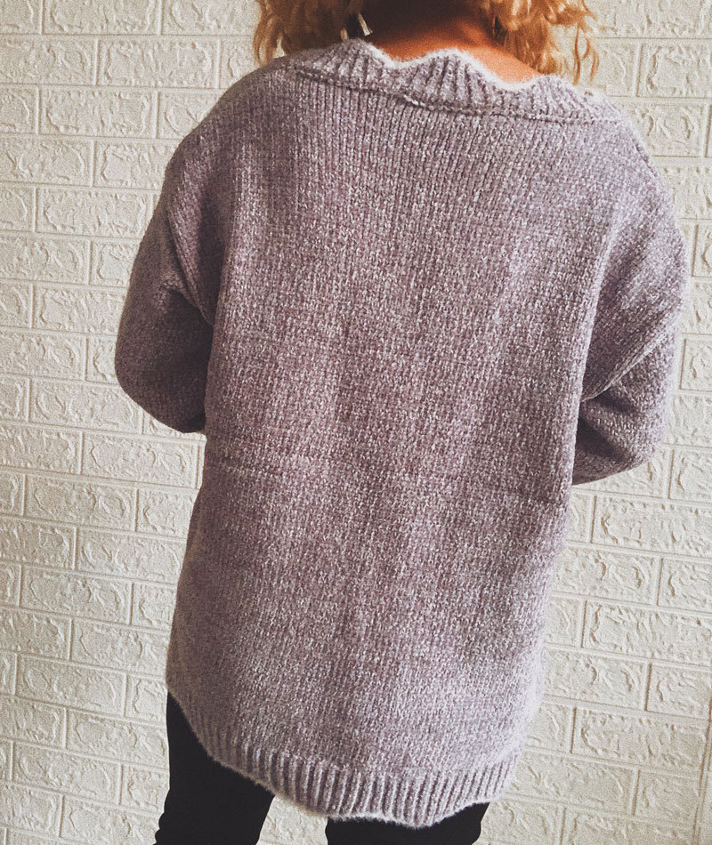 Puls Size Long Sleeve Knitted Sweater-ABOXUN